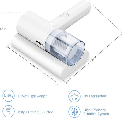 Aspirador de Ácaros 2 en 1 – Potencia de 300W, 2400mAh y Succión de 10.000 Pa