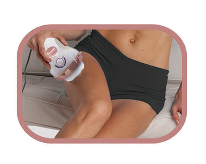Masajeador con terapia de vibración y rotación para tonificar y esculpir el cuerpo.