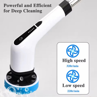 Cepillo de limpieza eléctrico giratorio con 9 cabezales para baño, cocina y coche